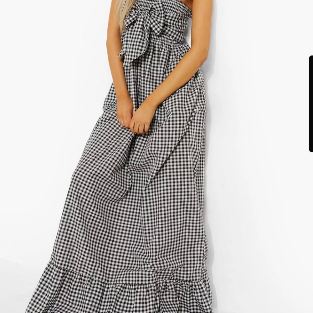Gingham knot front maxi dress - Picture 9 of 9